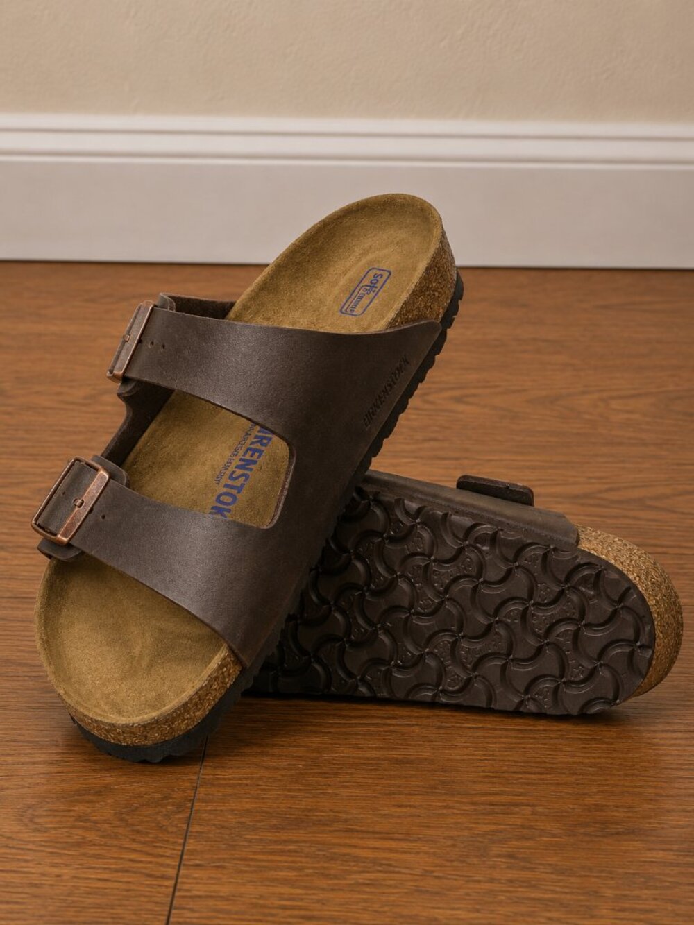 NEW BIRKENSTOCK Arizona Birko-Flor Soft Footbed Dark Brown Sandals